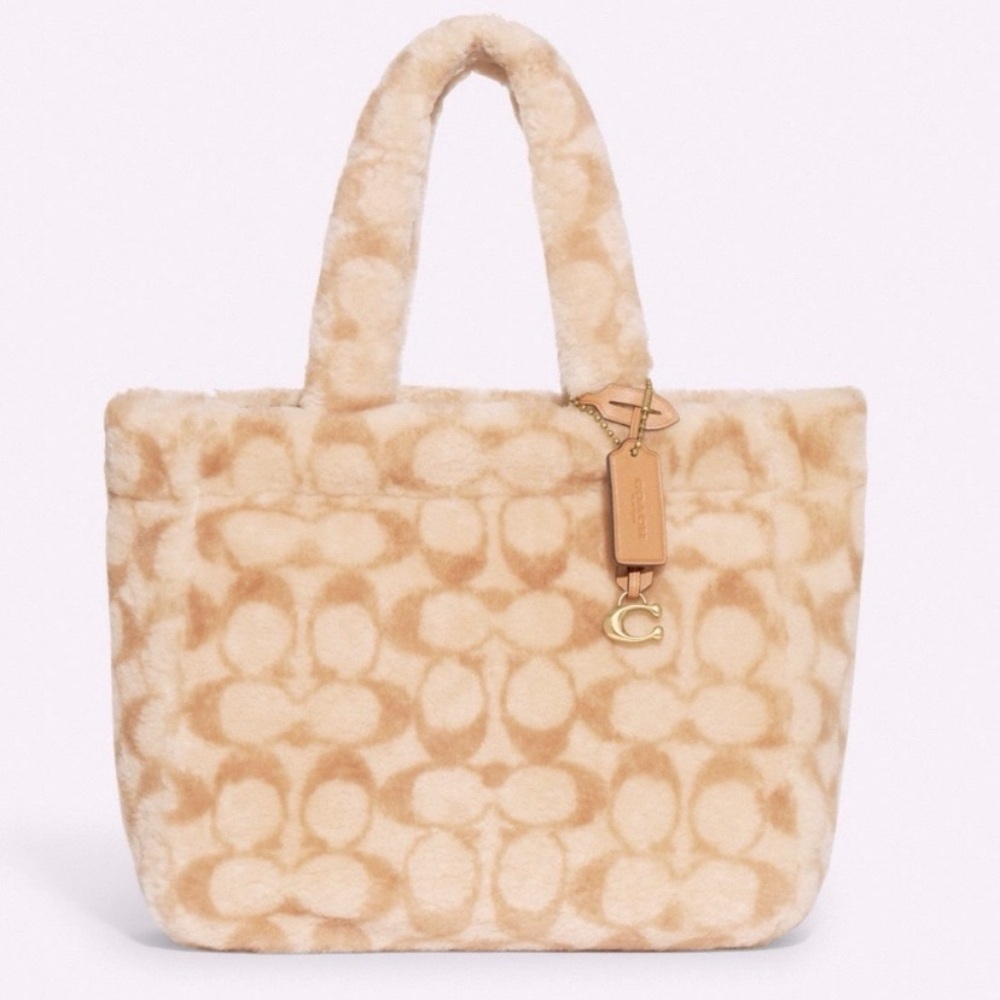 Coach Natural Shearling Tote Bag